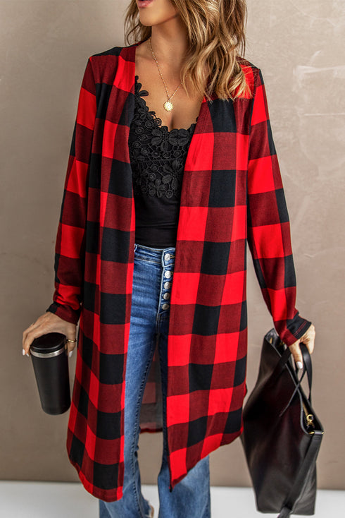 Print Colorblock Long Cardigan